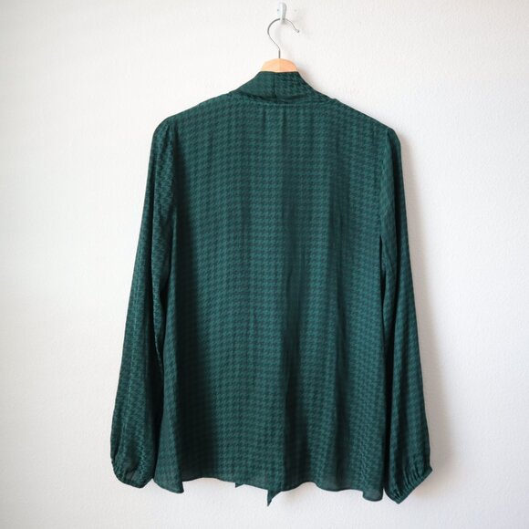 Worthington Houndstooth Satin Blouse with Neck Tie | M - Picture 5 of 5